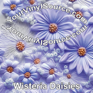Wisteria  Daisies printed vinyl  2 sizes