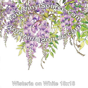 Wisteria on White Panel 18x18