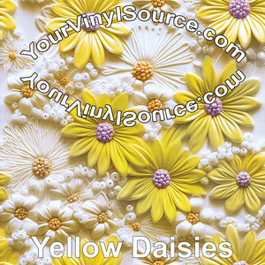 Yellow Daisies printed vinyl  2 sizes