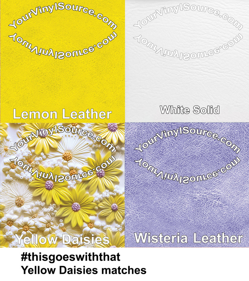 Yellow Daisies printed vinyl  3 sizes