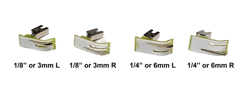 Non stick edge guide presser foot for high shank machines.  choose from 2 set