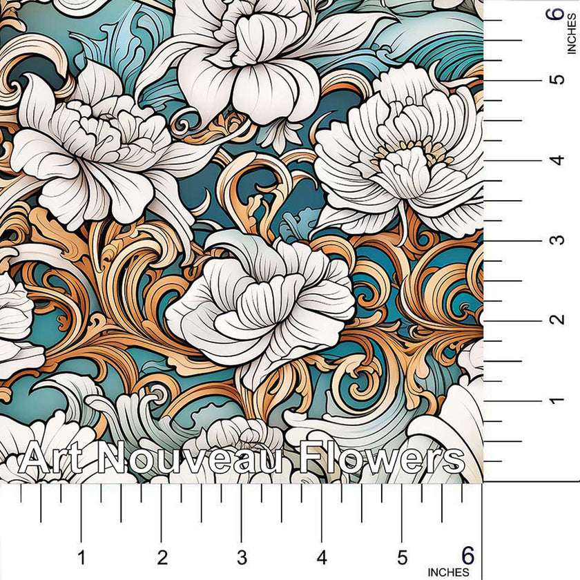 Art Nouveau  Flowers 3 sizes
