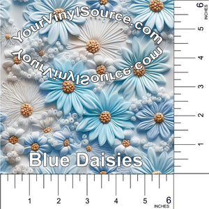 Blue Daisies printed vinyl  2 sizes