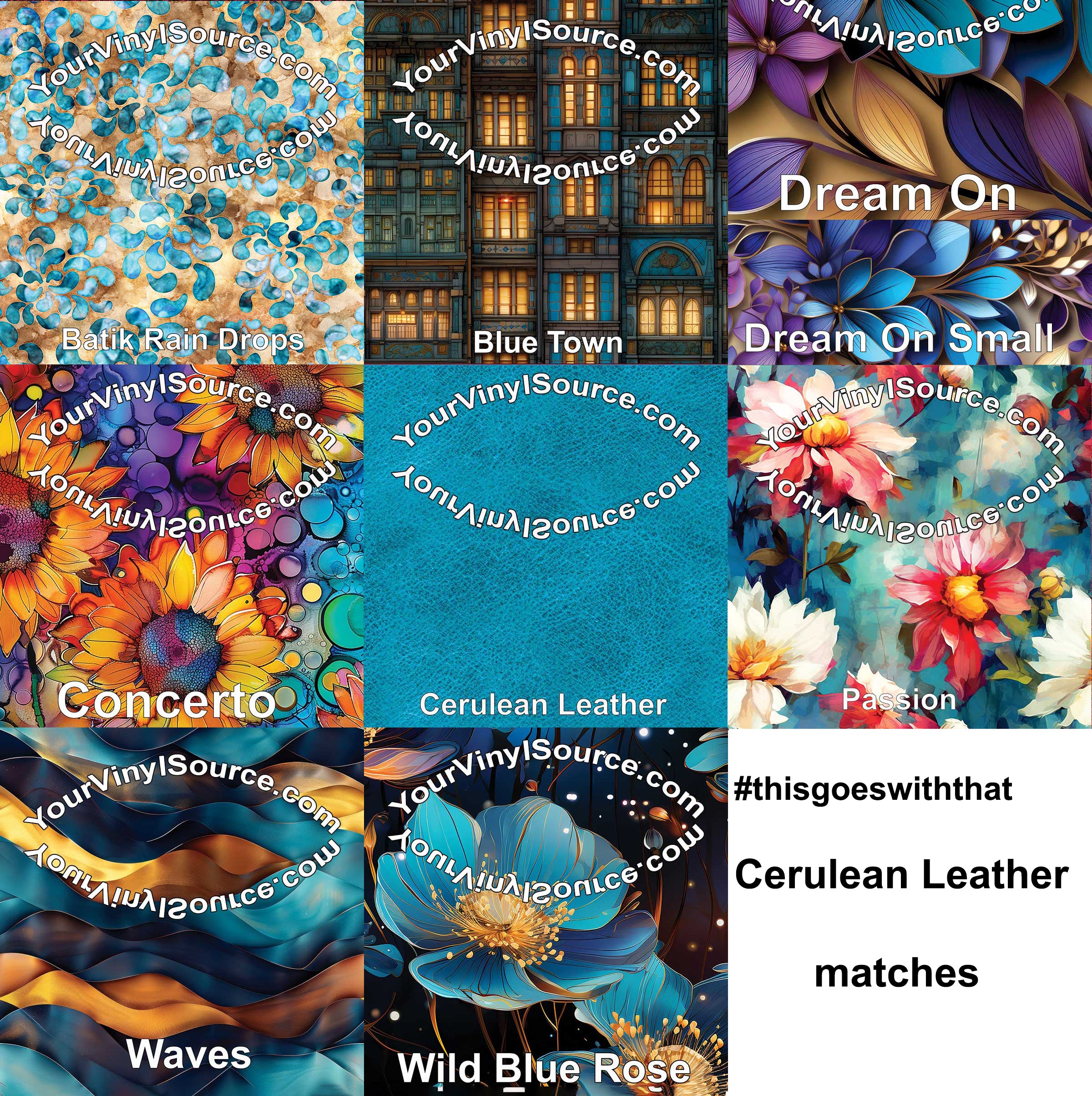 Cerulean  Leather 2 sizes