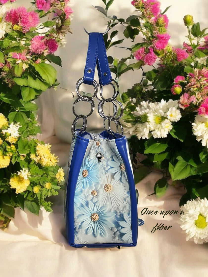 Blue Daisies printed vinyl  3 sizes