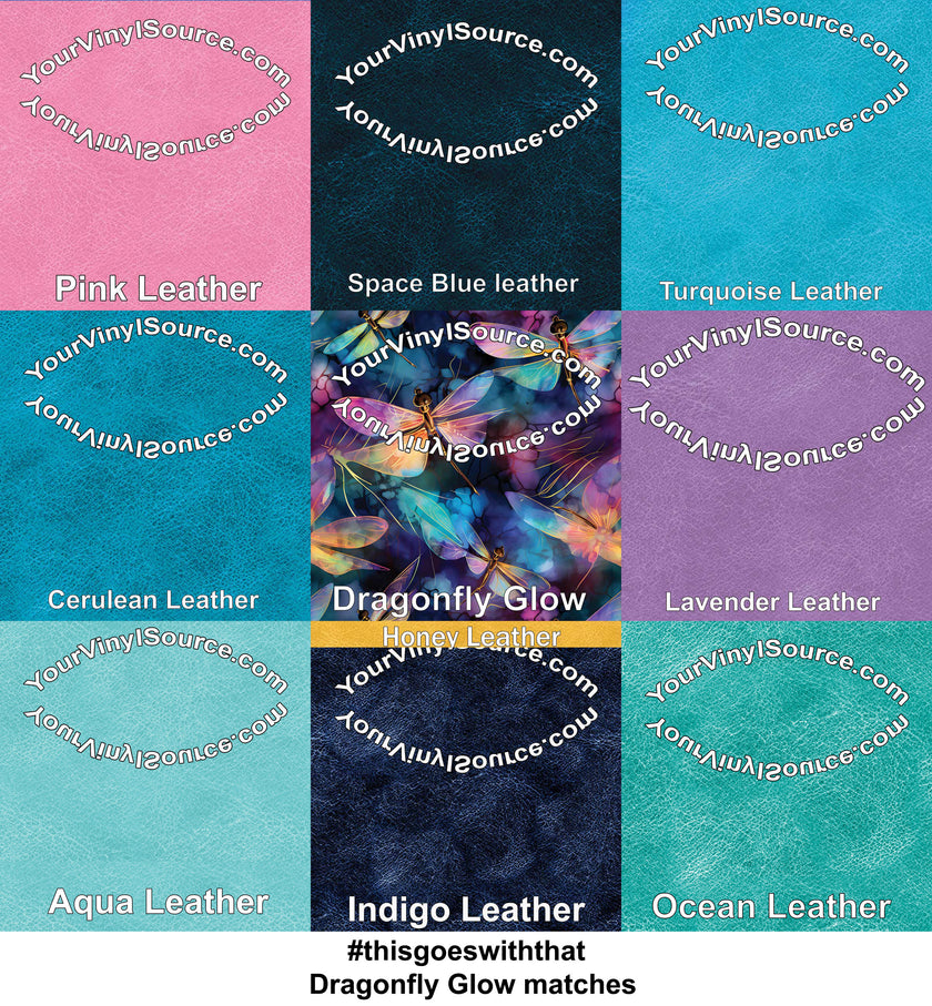 Dragonfly Glow printed vinyl 3 sizes