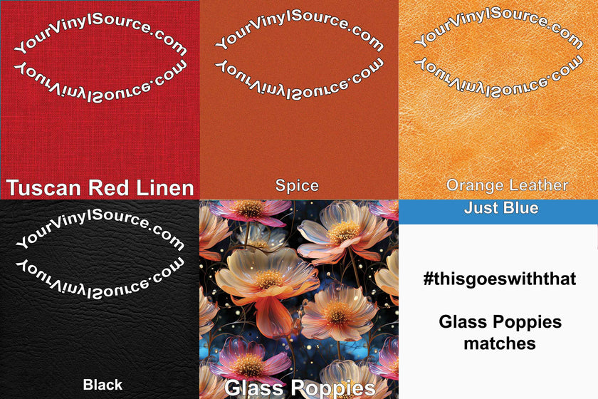 Tuscan Red Linen printed vinyl  3 sizes