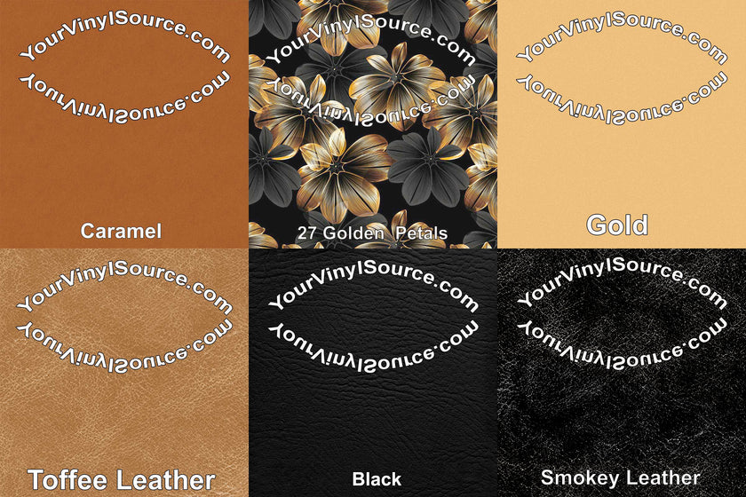 Toffee Leather  printed vinyl  3 sizes