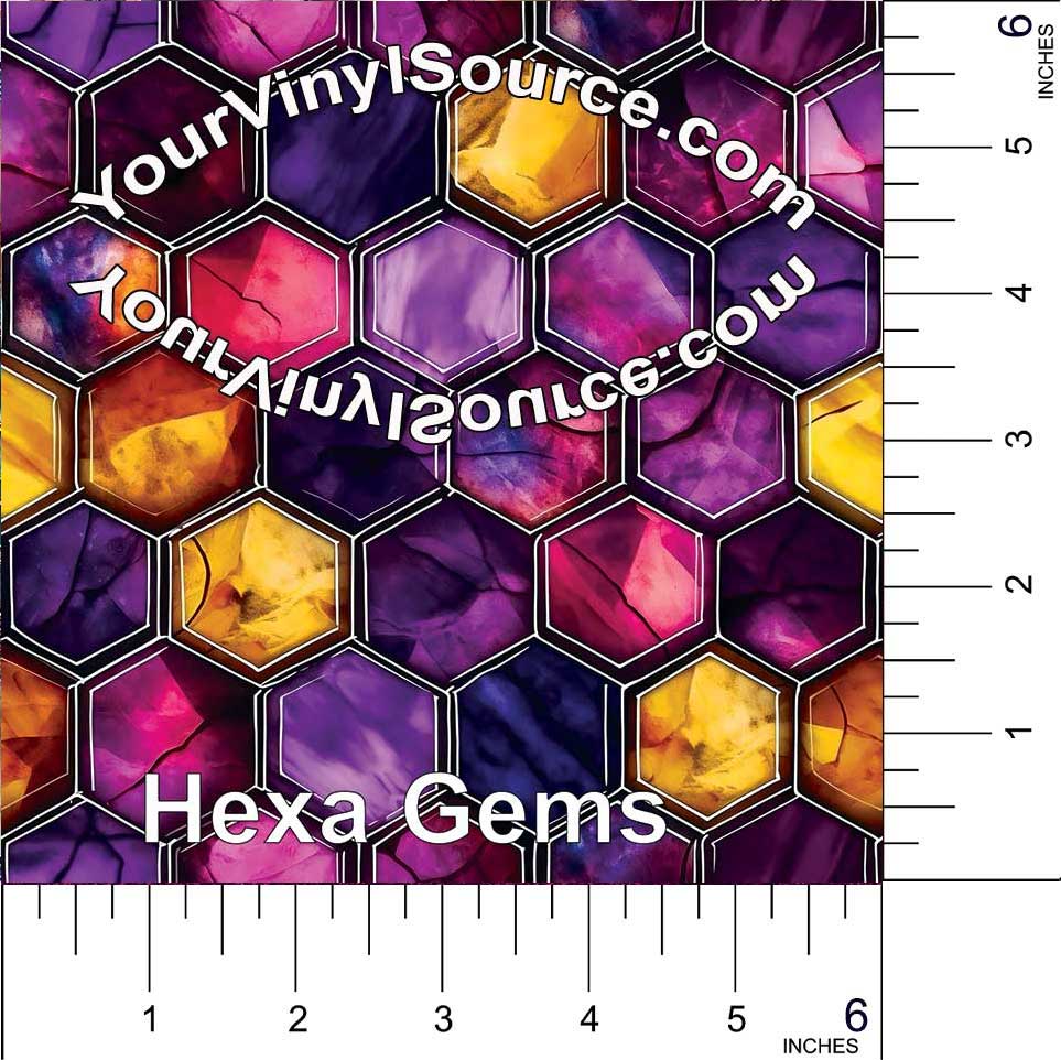 Hexa Gems printed vinyl 2 sizes