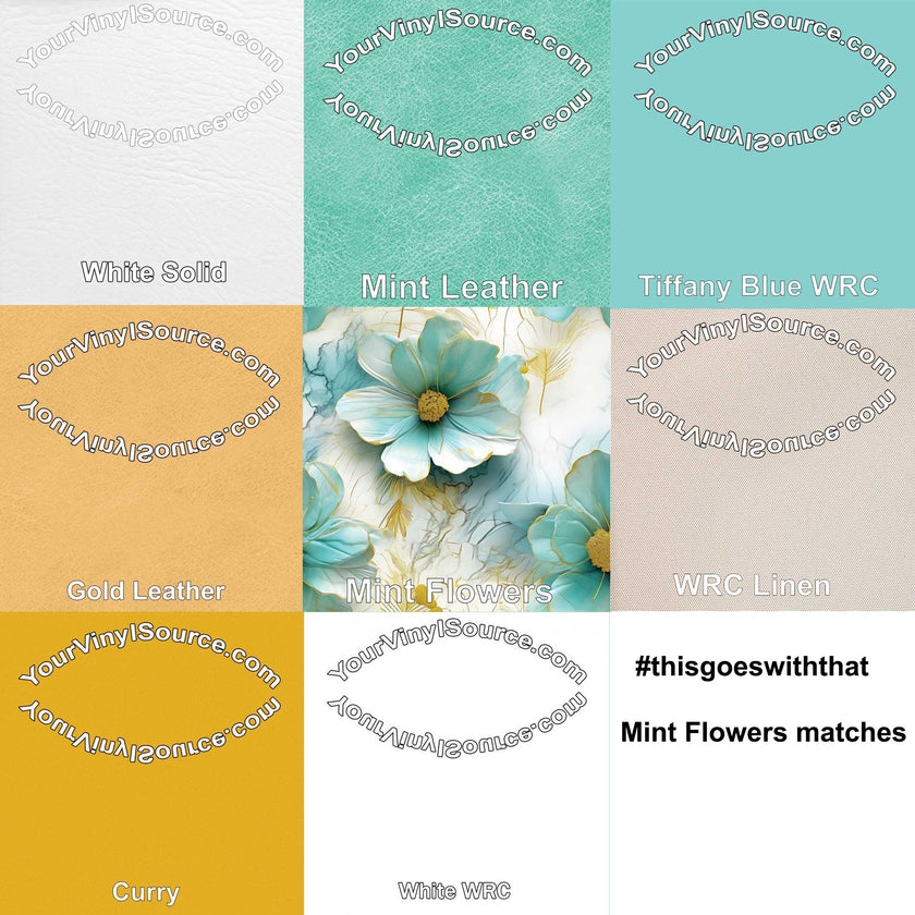 Mint Leather printed vinyl  3 sizes