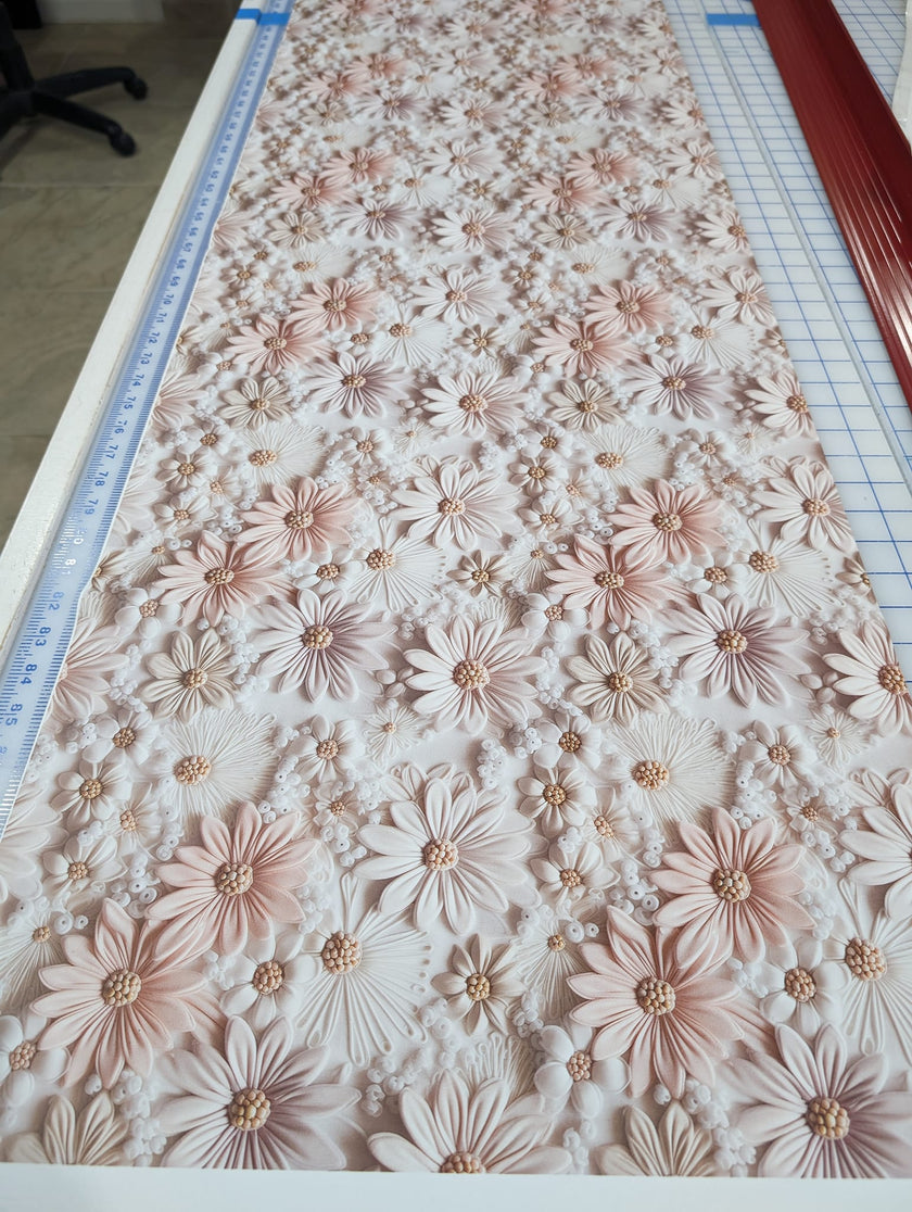 Pale Pink Daisies printed vinyl  3 sizes