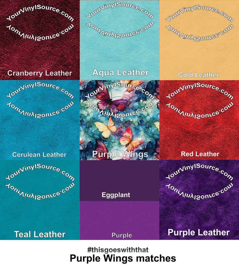 Purple Wings printed vinyl 3 sizes