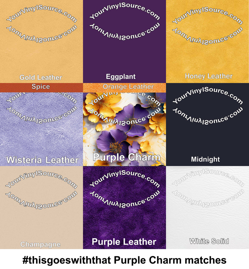 Purple Charm printed vinyl  3 sizes