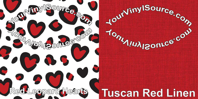 Tuscan Red Linen printed vinyl  3 sizes