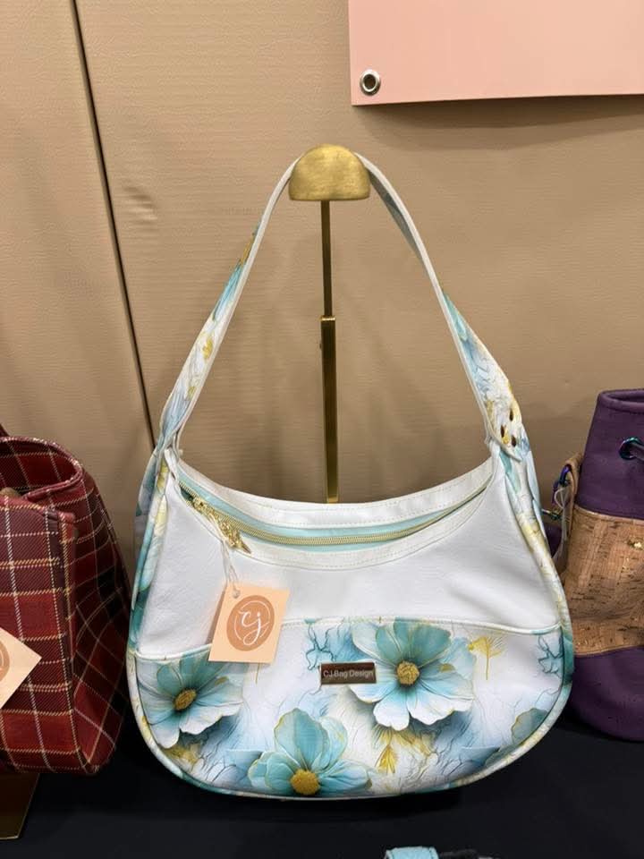 Mint Flowers printed vinyl 3 sizes