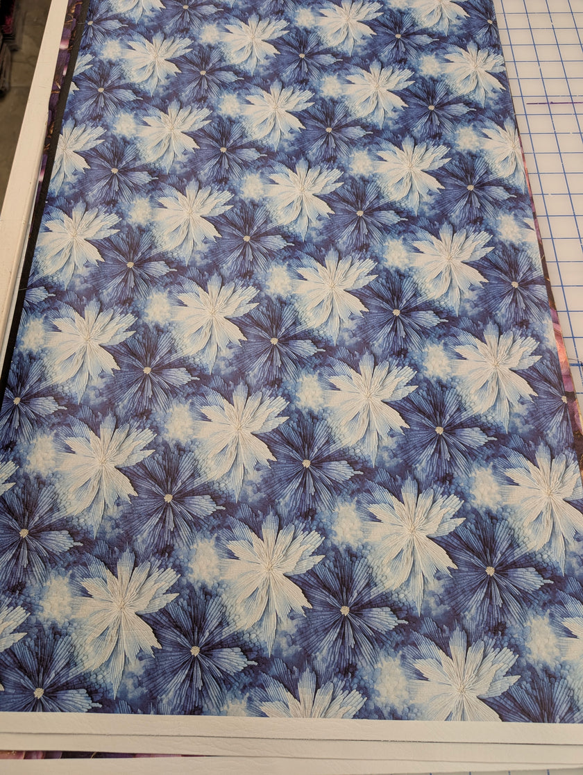 Shibori Blues printed vinyl 3 sizes