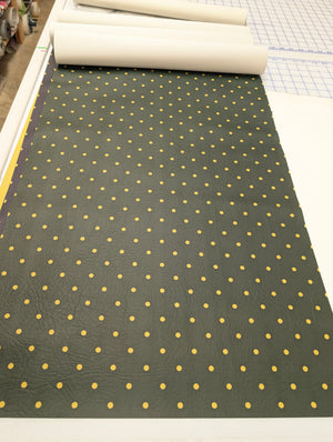 Small Polka Dots Curry on Forest Green 18x53