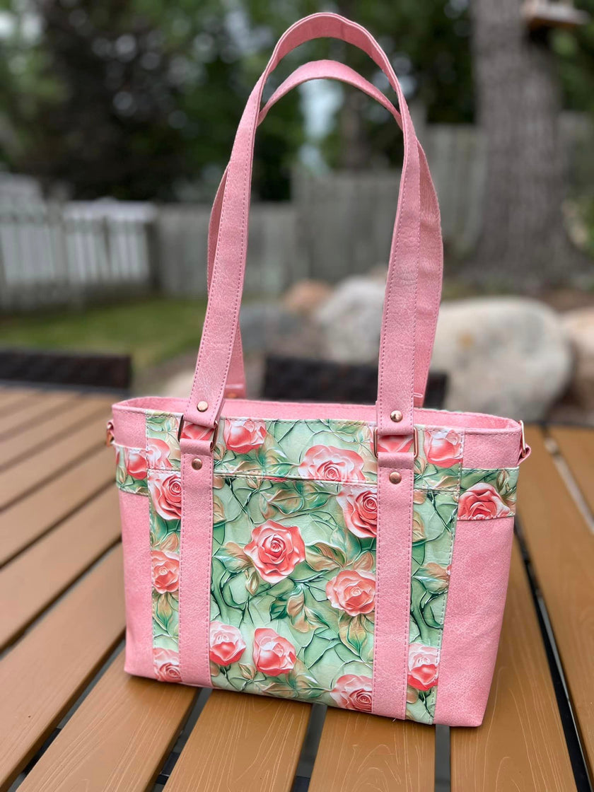 Pink  Porcelain Roses printed vinyl  3 sizes