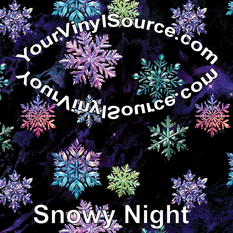 Snowy Night printed vinyl 2 sizes  25% off