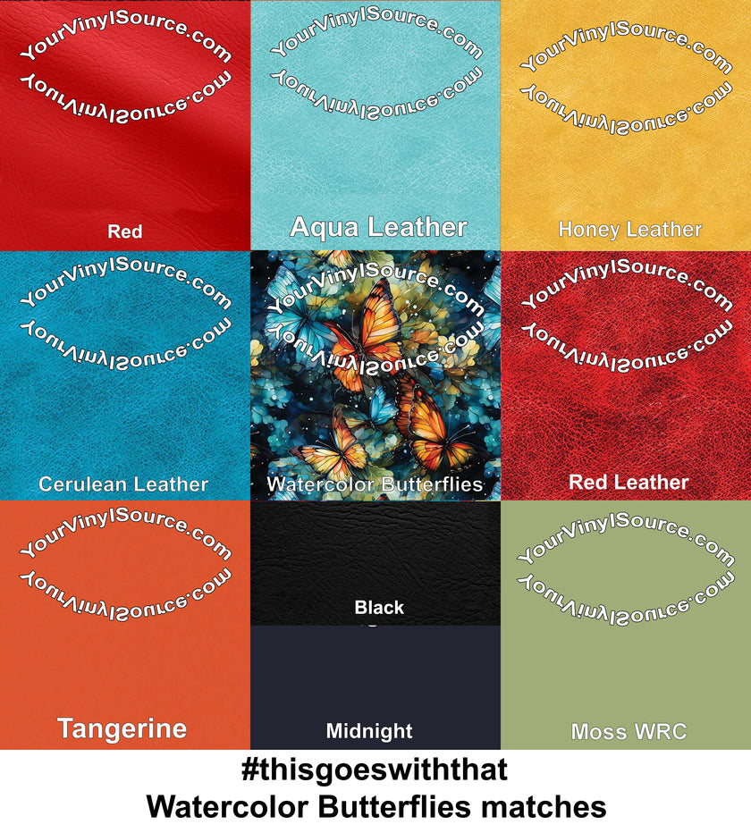 Watercolor Butterflies printed vinyl 3 sizes