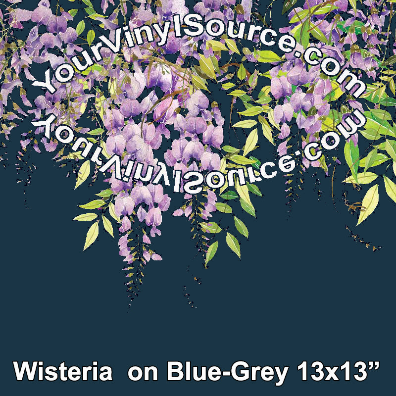 Wisteria on Blue-Grey panel 13x13