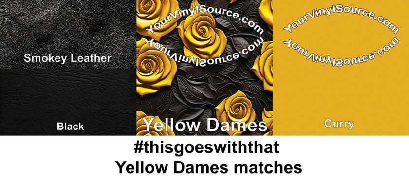 Yellow Dames printed vinyl  3 sizes