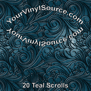 Teal Scrolls 2 sizes
