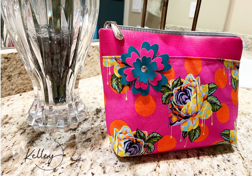 Fuchsia printed vinyl 3 sizes