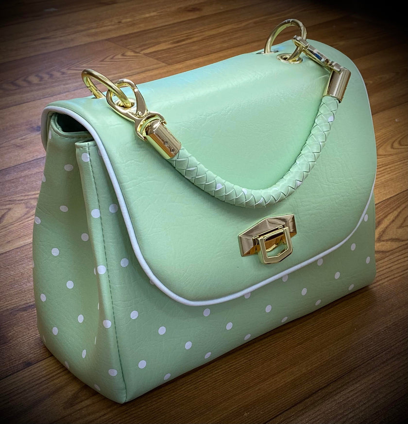 Polka Dots on Green 2 sizes  25% off