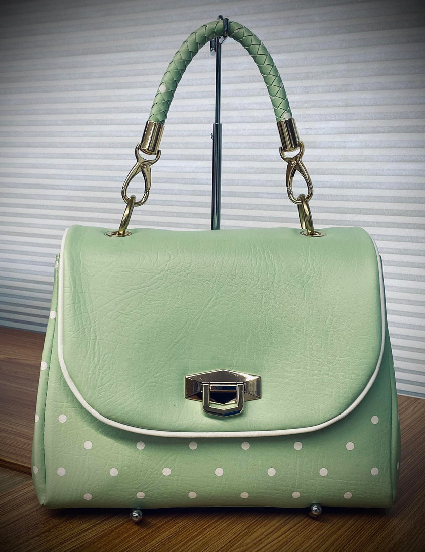 Polka Dots on Green 2 sizes  25% off