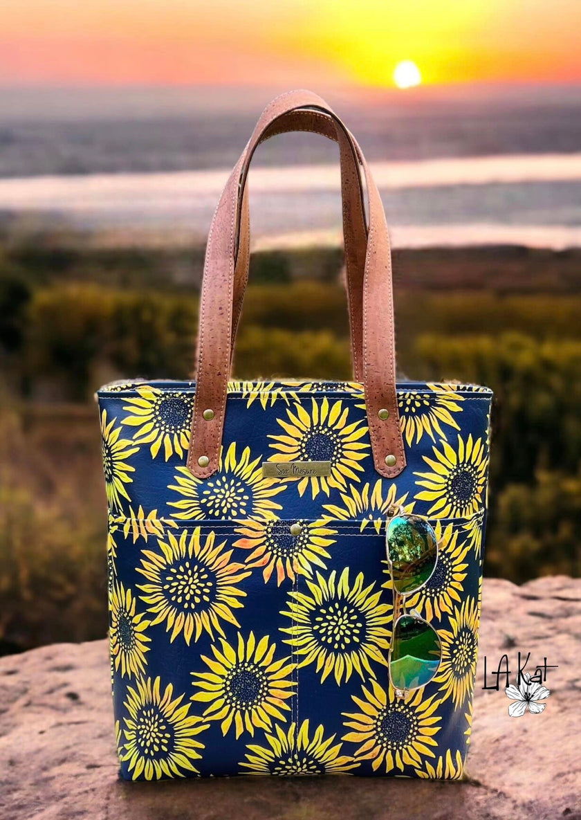 Tuscan Sunflowers on Navy 3 sizes