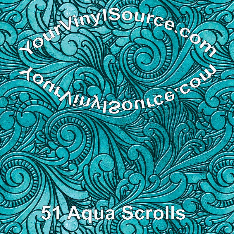 Aqua Scrolls 2 sizes