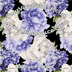 blue peonies vinyl for purses