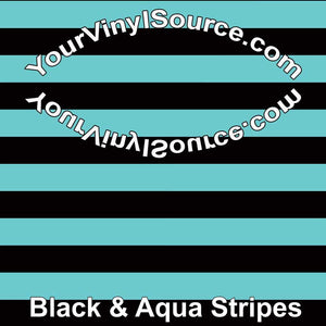 Black and Aqua Stripes  2 sizes