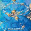 Blue & Gold Marble Panel 18x18