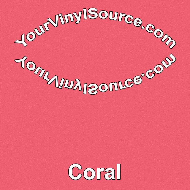 Solid Coral printed vinyl 2 sizes