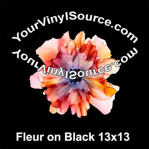Fleur on Black panel 13x13