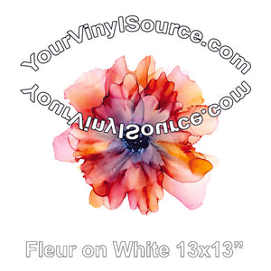 Fleur on White panel 13x13