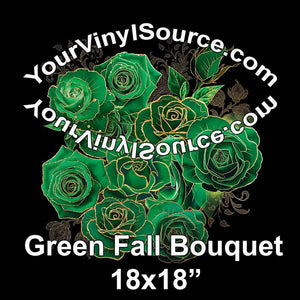Green Fall Bouquet Panel 18x18