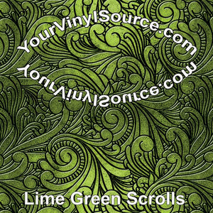 Lime Green Scrolls 2 sizes