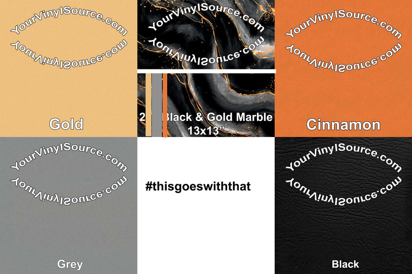 Black & Gold  Marble panel 13x13