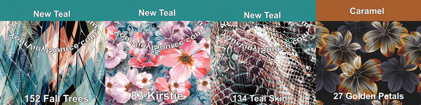 New Teal printed vinyl 3 sizes