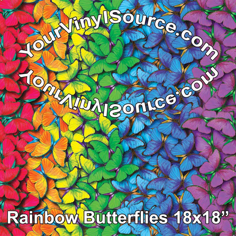 Rainbow Butterflies Panel 18x18